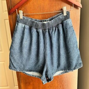 Good American Elastic Waist Denim Shorts